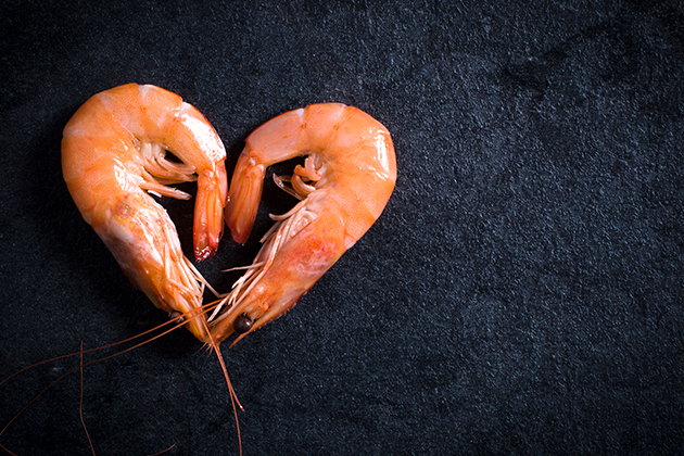 Crevettes en forme de cœur