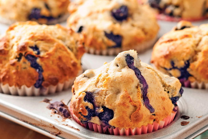 Blueberries and orange muffins