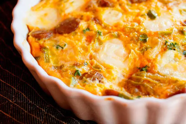 Homemade brunch recipe: frittata with sausage and leeks